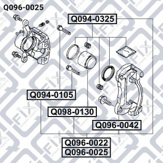 Q096-0025 Q-fix Супорт гальмівний передній лівий