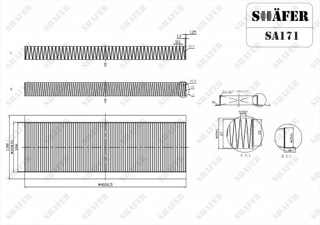 SA171 SHAFER Фільтр салонний Mini (R50/52/53/56/R57/58/59), Clubman (R55), Countryman (R60), Paceman (R61) (01-16