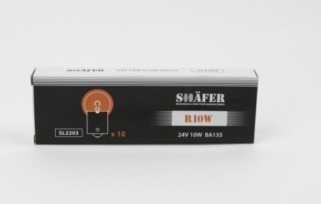 SL2203 SHAFER Лампа накаливания 24V 10W R10W BA15S (картонная упаковка по 10шт))