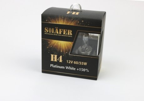 SL3004P SHAFER Лампа галогенова H4 12V60/55W Platinum White +150% (комплект, картонний бокс 2шт)