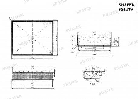 SX4479 SHAFER Фільтр повітряний VW Crafter 2.0D (16-), Man Tge (17-), (з передфільтром)