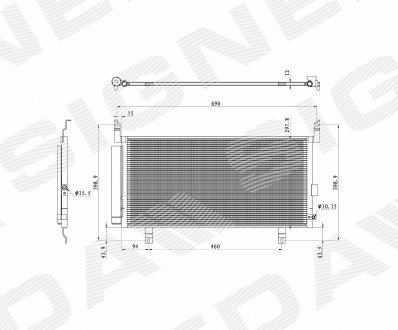 RC4454 Signeda Радіатор кондиціонера SUBARU LEGACY, 14 - 17