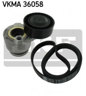 VKMA 36058 SKF Роликовый модуль натяжителя ремня (ролик, ремень)