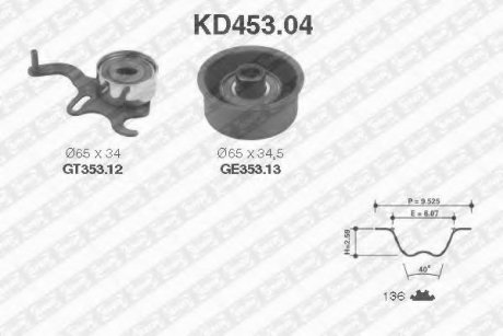 KD453.04 SNR NTN К-кт ГРМ Opel Astra, Corsa, Vectra 1.7D/TD 92-02