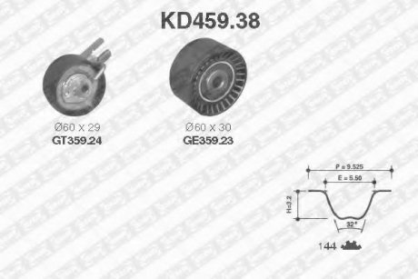 KD459.38 SNR NTN Ремонтний комплект для заміни паса  газорозподільчого механізму