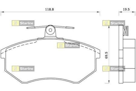 BD S043 STARLINE тормозные колодки дисковые