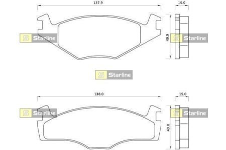 BD S068 STARLINE тормозные колодки дисковые