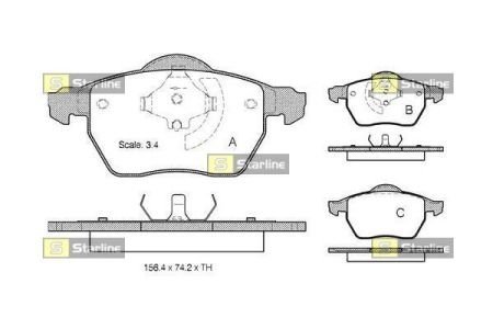 BD S101 STARLINE тормозные колодки дисковые