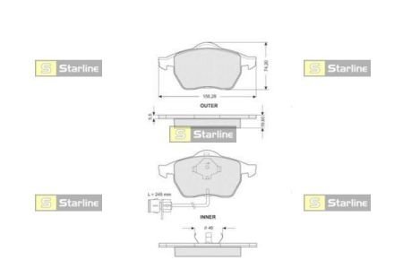 BD S109 STARLINE Гальмівні колодки дискові