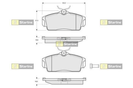 BD S182 STARLINE тормозные колодки дисковые