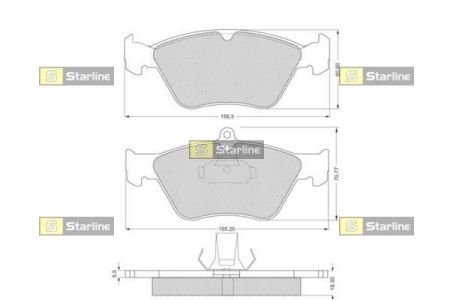 BD S192 STARLINE тормозные колодки дисковые