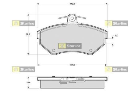 BD S297 STARLINE тормозные колодки дисковые