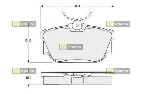 BD S307 STARLINE тормозные колодки дисковые