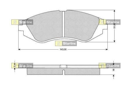 BD S309 STARLINE тормозные колодки дисковые