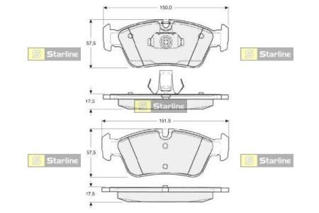 BD S314 STARLINE тормозные колодки дисковые