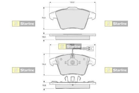 BD S325 STARLINE тормозные колодки дисковые