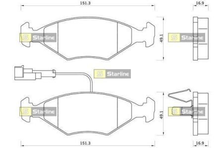 BD S336 STARLINE тормозные колодки дисковые