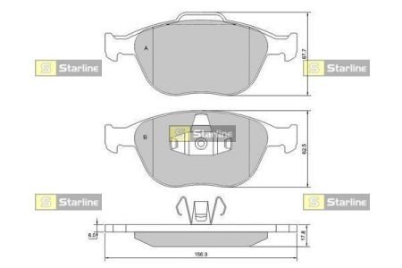 BD S428 STARLINE тормозные колодки дисковые