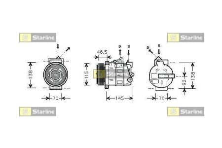DK STK0186 STARLINE Компрессоры кондиционеров