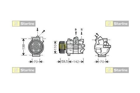 DK STK0287 STARLINE Компресори кондиціонерів
