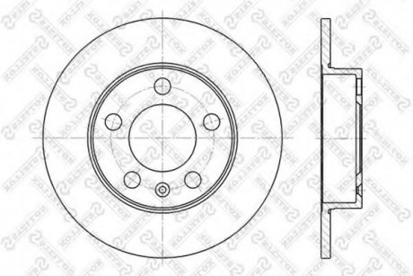 6020-4761-SX STELLOX Диск тормозной перед. (288мм)) Skoda Rapid 12- , Fabia, Octavia /VW Golf IV, Polo