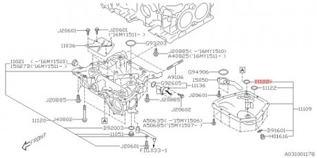 11122AA350 SUBARU Уплотнительное кольцо