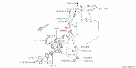 21114AA063 SUBARU Прокладка насоса водяного (21114AA063) SUBARU