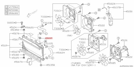 45137AE012 SUBARU Кришка радіатора