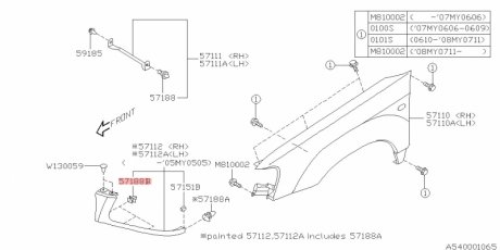 57160FC010 SUBARU Клипса крепежная (57160FC010) SUBARU