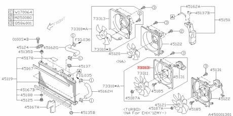 73313FJ001 SUBARU Кожух вентилятора радіатора охолодження