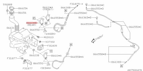 86611SG010 SUBARU Мотор омивача