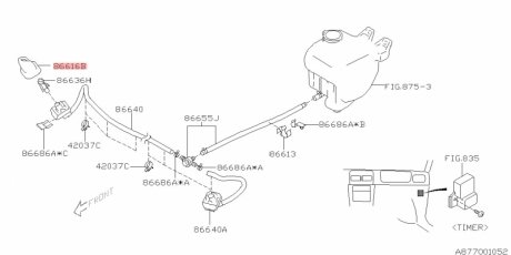 86640FC021 SUBARU Форсунка омывателя фар