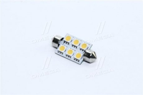 tmp-15T11-24V TEMPEST Лампа LED Софітні C5W 24V T11x39-S8.5 (6 SMD size5050) WARM WHITE <TEMPEST>