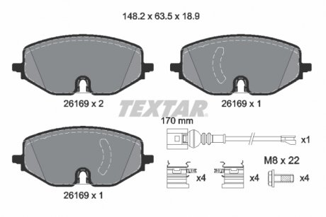 2616901 TEXTAR Комплект тормозных колодок TEXTAR 2616901