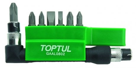 GAAL0802 Toptul Набір біт 1/4" + Гобр.перех. 8од. GAAL0802(TOPTUL)