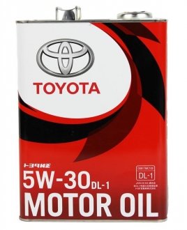 0888302805 TOYOTA Олива моторна синтетична Toyota "5W30 DL-1", 4л