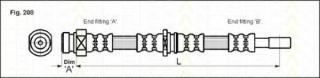 815010111 TRISCAN Шланг тормозной. Mitsubishi Carisma 96-06 Space Star 98- Volvo S40 V40 95-03 480mm