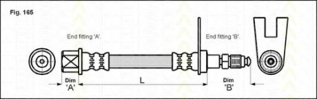 815028120 TRISCAN Тормозной шланг передний L 530 Peugeot 406 95-