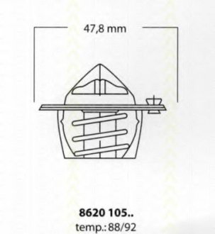 862010592 TRISCAN Термостат 92C° Chevrolet/Ford/Opel/VAG