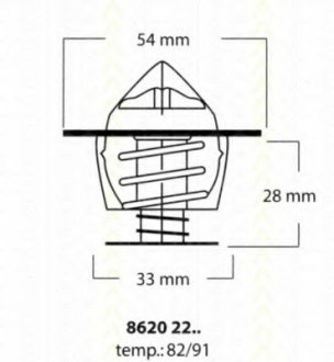 86202291 TRISCAN Термостат Ford Diesel,VAG,Opel