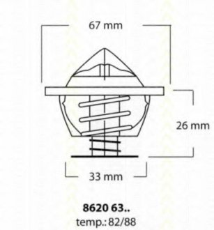 86206382 TRISCAN Термостат Bmw, Ford Galaxy /80C/VW Bora,Golf IV,Passat,T IV 2.3-2.8 V6 97/08-