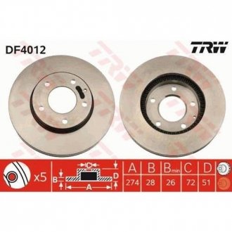 DF4012 TRW Диск тормозной