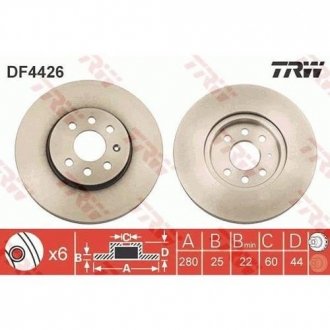 DF4426 TRW Тормозной диск