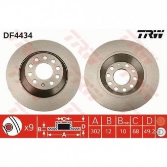 DF4434 TRW Диск тормозной задний