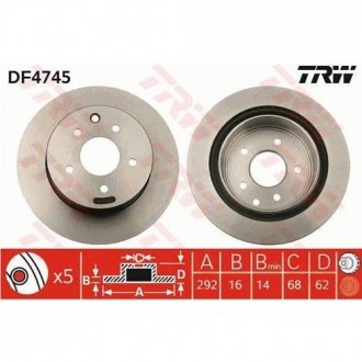 DF4745 TRW Диск тормозной