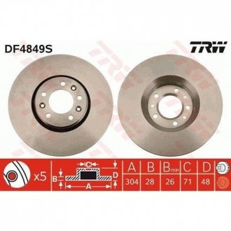 DF4849S TRW Гальмівний диск