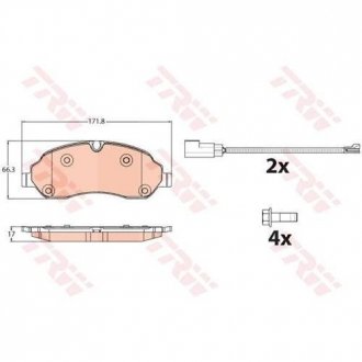 GDB2117 TRW Комплект тормозных колодок из 4 шт. дисков