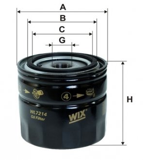 WL7214 WIX FILTERS Фильтр масляный двигателя FORD MONDEO OP533/1/WL7214 (выр-во WIX-FILTERS UA)