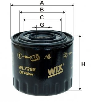 WL7298 WIX FILTERS Фильтр масла