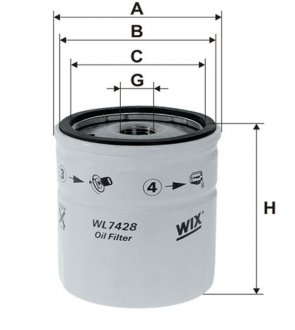 WL7428 WIX FILTERS Фільтр оливи